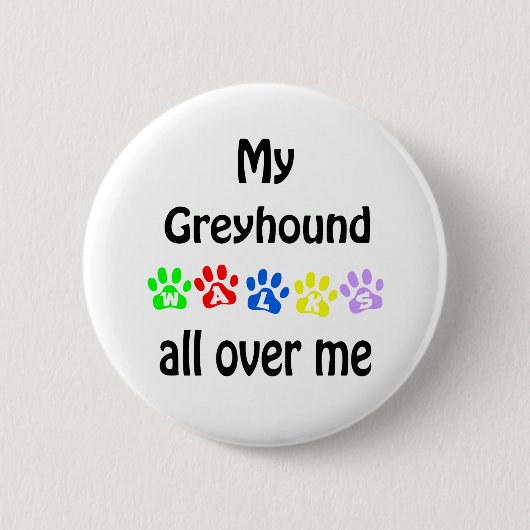 Greyhound wandelingen ontwerp ronde button 5,7 cm (Voorkant)