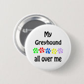 Greyhound wandelingen ontwerp ronde button 5,7 cm (Voorkant /achterkant)