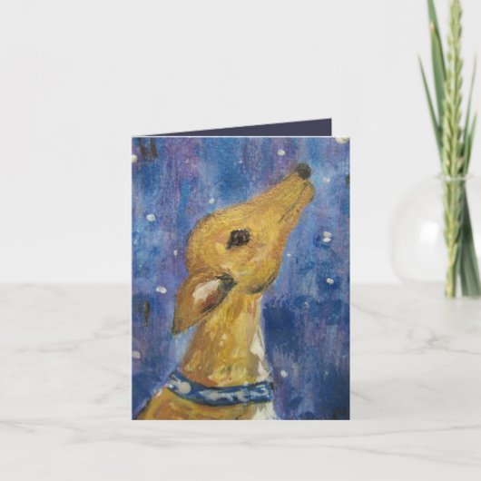 Greyhound Whippet Christmas Note Kaart (Voorkant)