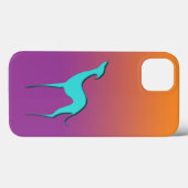 Greyhound Whippet dog blue oranje paarse ombre Case-Mate iPhone Case (Achterkant (horizontaal))