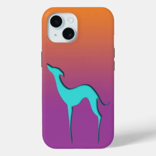 Greyhound Whippet dog blue oranje paarse ombre