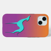 Greyhound Whippet dog blue oranje paarse ombre Case-Mate iPhone Case (Achterkant (horizontaal))