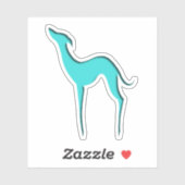 Greyhound Whippet dog blue silhouette Sticker (Vel)