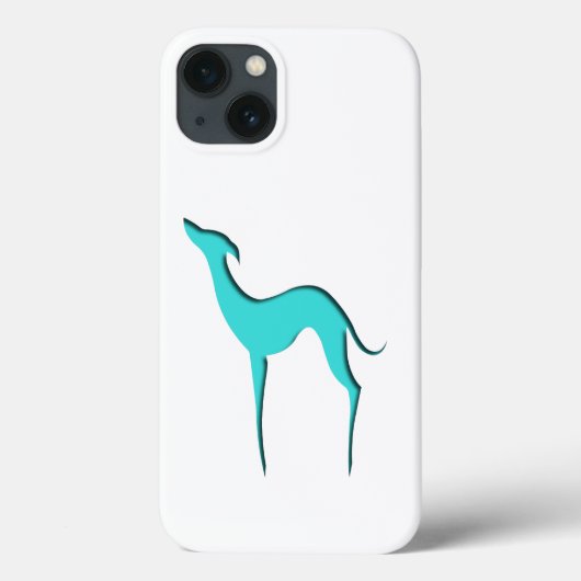 Greyhound Whippet dog Turquoise elegant silhouette Case-Mate iPhone Case (Achterkant)