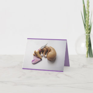 Greyhound Whippet Fawn Angel Card Feestdagen Kaart