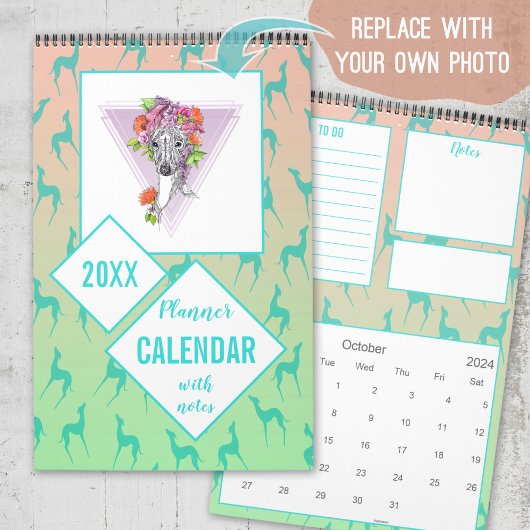 Greyhound whippet Hondenliefhebbers Aangepaste fot Kalender
