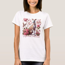 Greyhound Whippet Iggy Galgo Hond Romantisch T-shirt