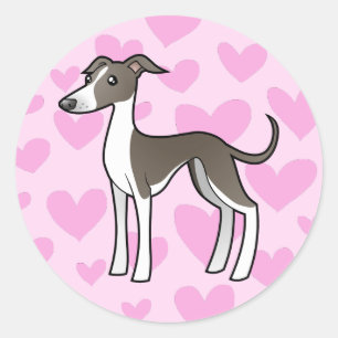 Greyhound/Whippet/Italiaanse Greyhound Love Ronde Sticker