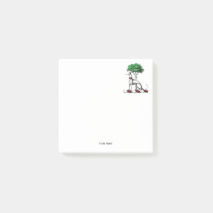 Greyhound Whippet met Boom Heraldic Crest Embleem Post-it® Notes