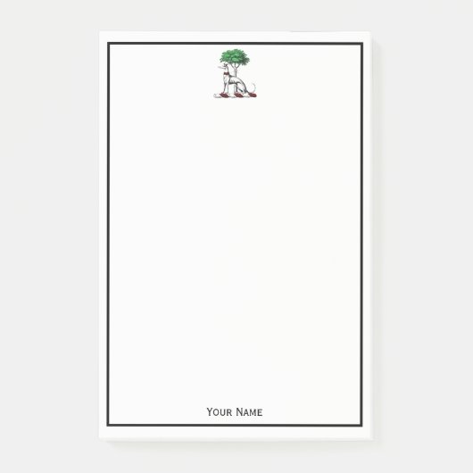 Greyhound Whippet met Boom Heraldic Crest Embleem Post-it® Notes (Voorkant)