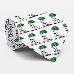 Greyhound Whippet met Boom Heraldic Crest Embleem Stropdas