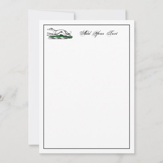 Greyhound Whippet met Heraldic Crest Note Card Notitiekaartje (Voorkant)