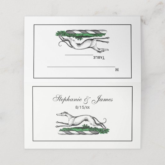 Greyhound Whippet Running Heraldic Crest Emblem (Buitenkant ongevouwen)