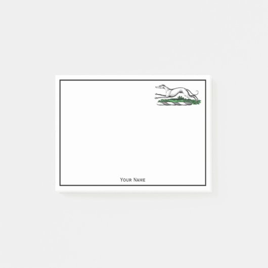 Greyhound Whippet Running Heraldic Crest Emblem Post-it® Notes (Voorkant)