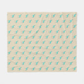 Greyhound Whippet turquoise silhouet Patroon Fleece Deken (Voorkant (Horizontaal))