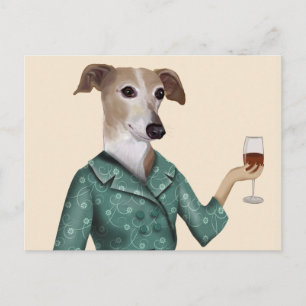 Greyhound Wine Snob Briefkaart