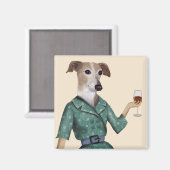Greyhound Wine Snob Magneet (Voorkant / Achterkant)