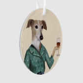 Greyhound Wine Snob Ornament (voorkant)