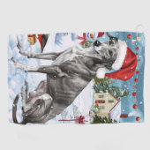 Greyhound Winter Wonderland Christmas Joy Golfhanddoek (Horizontaal)