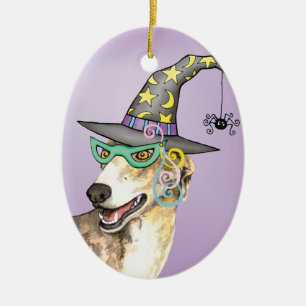 Greyhound Witch Keramisch Ornament
