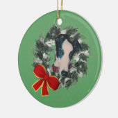 Greyhound Wreath Holiday Dog Ornament (Links)