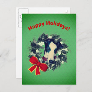 Greyhound Wreath Kerstfeestdag Briefkaart