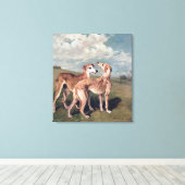Greyhounds Canvas Afdruk (Insitu (Houten vloer))