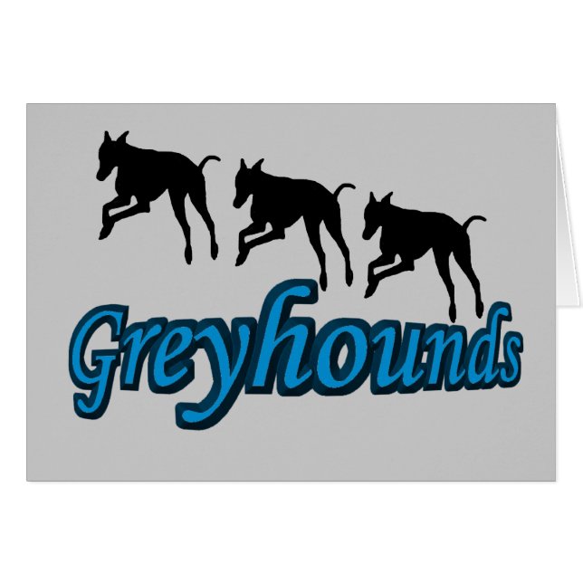Greyhounds Dog Card wordt gebruikt (Voorkant Horizontaal)
