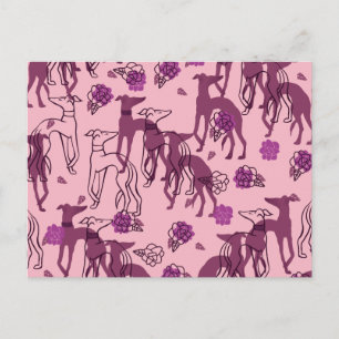 Greyhounds Garden Artwork Greyhound Rozen Briefkaart