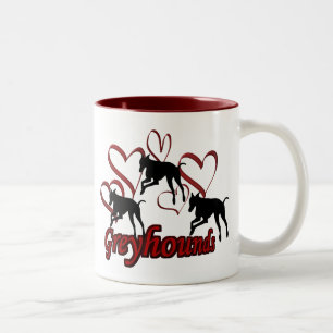 Greyhounds Hearts Hondenliefhebber Foto Koffie Mok