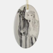 Greyhounds Keramisch Ornament (Rechts)