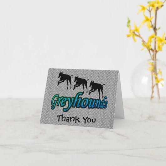 Greyhounds lopen Dank u Kaart (Gele Bloem)