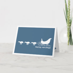 Greyhounds Pulling Santa's Sleigh Feestdagen Kaart