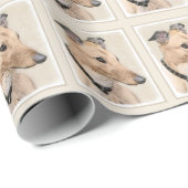 Greyhoundschildering - Cute Original Dog Art Cadeaupapier (Rol Hoek)