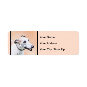 Greyhoundschildering - Cute Original Dog Art Etiket