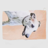Greyhoundschildering - Cute Original Dog Art Golfhanddoek (Horizontaal)