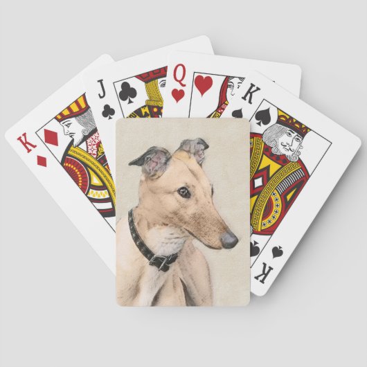 Greyhoundschildering - Cute Original Dog Art Pokerkaarten (Achterkant)