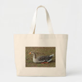 Greylag Swan Goose Cross Grote Tote Bag (Voorkant)
