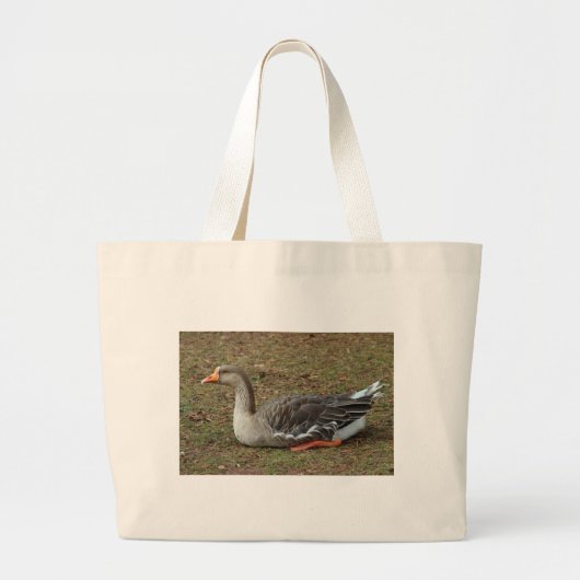 Greylag Swan Goose Cross Grote Tote Bag (Voorkant)