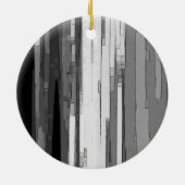 Greyscale Abstracte B&W-kunst Keramisch Ornament (Achterkant)