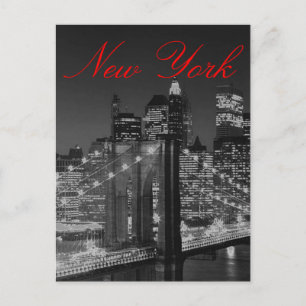 Greyscale New York Script Post Kaart