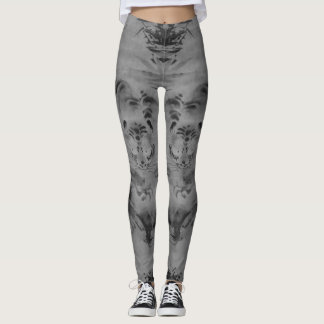 Greyscale Tiger en Bamboo 18e eeuw Leggings