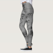Greyscale Tiger en Bamboo 18e eeuw Leggings (Links)