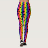 Greyt Greyhound Silhouettes op regenboog Leggings (Achterkant)