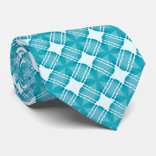 Grid en sterren Gingham Blue Stropdas