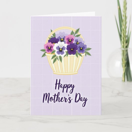 Grid Lavender Floral Card Kaart (Voorkant)