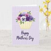 Grid Lavender Floral Card Kaart (Gele Bloem)