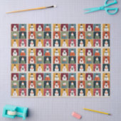Grid of Cheerful Snowmen in Winter Wear Tissuepapier (Craft)