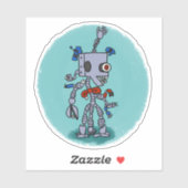 Grid Robot Comic Book Style Sticker (Vel)