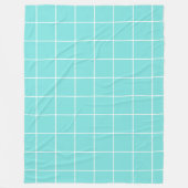 Grid Turquoise en Wit Fleece Deken (Voorkant)